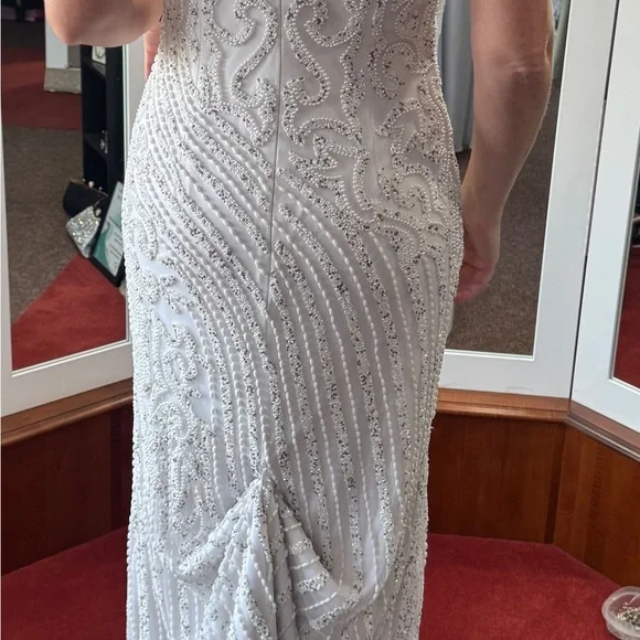 lara dawson beaded wedding dress Lara Dawson Beaded Wedding Dress with Halter Neck